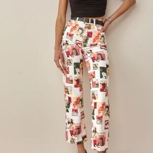 Reformation Multicolor Cartoon Print Jeans